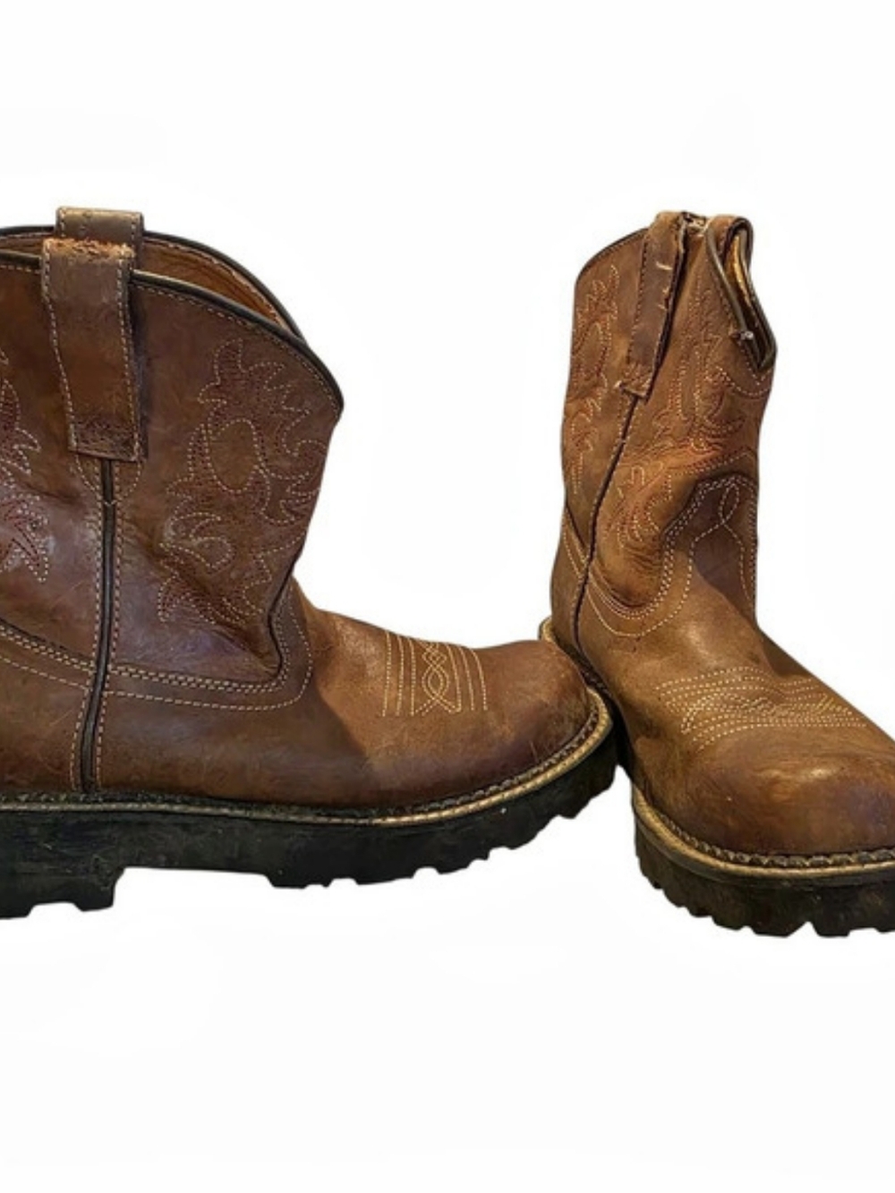 Ariat Fatbaby Brown Leather Western Cowgirl Boots Chunky Sole 7.5 Western